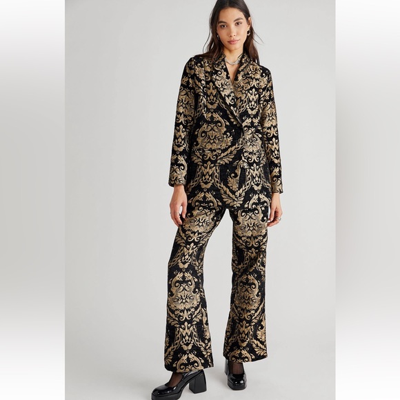 Free People Jackets & Blazers - Free People MINKPINK Golden Jacquard 2 Piece Suit Sz M
